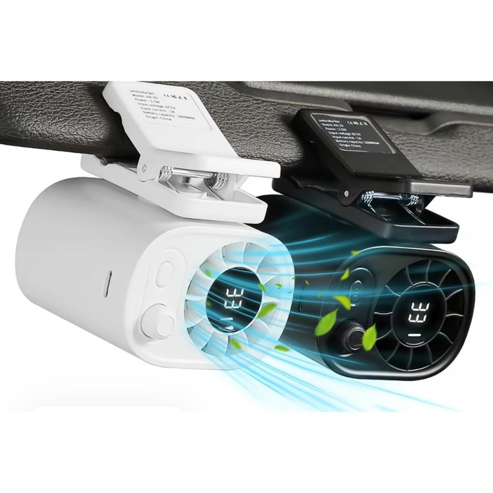 Portable Clip On Umbrella Fan AR-23 Rechargeable LED Display 1800mAh Battery